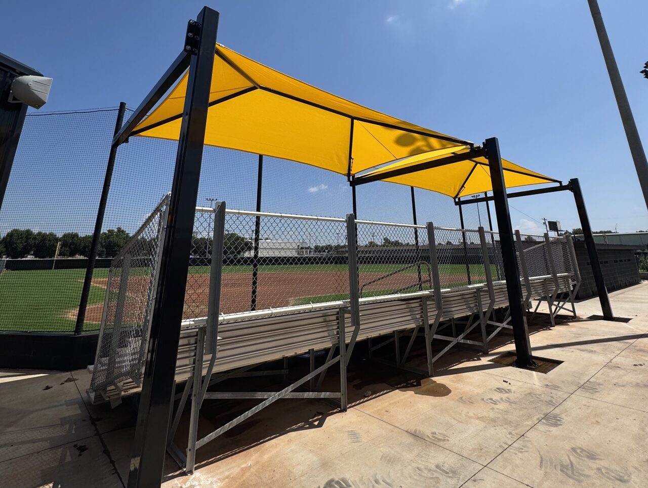 Baseball fields sun shades